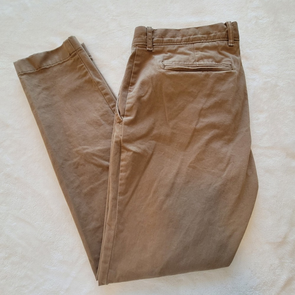 J.Crew 250 Skinny Chino Pants Mens 36x32 (36X29.5) Brown Stretch Twill Trousers